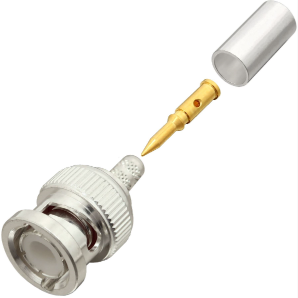 RFI-RFB-1100-2ST   BNC Male Clamp Connector for RG 58, LMR 195, TWS 195