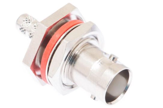 DRF-12-2003 BNC Female Bulkhead Crimp Connector - RG58 PVC