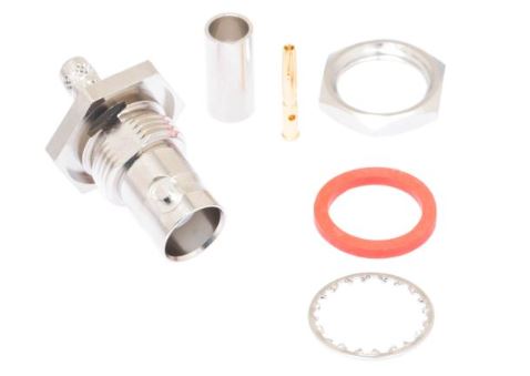 DRF-12-2003 BNC Female Bulkhead Crimp Connector - RG58 PVC