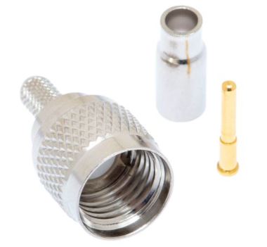 DRF-24-1002 Mini-UHF Male Crimp Connector - RG174, RG188, RG316 & LMR-100