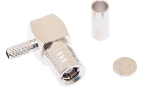 DS-1602-CMS SMB Male Right Angle Crimp - RG174 & LMR-100