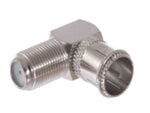 DS-185-CMS F-Type Female Right Angle to F-Type Push-on Male Adapter