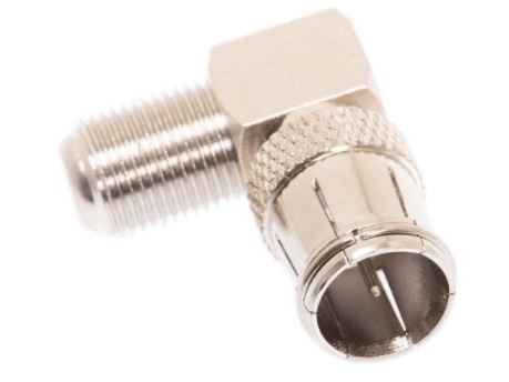 DS-185-CMS   F-Type Female Right Angle to F-Type Push-on Male Adapter