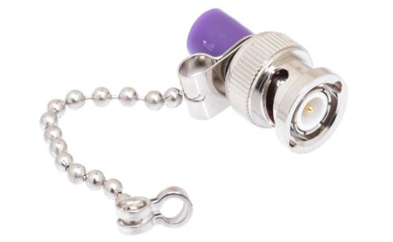DS-377-CMS BNC Male Terminator with Grounding Chain - .5 Watt - 75 Ohm