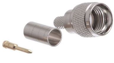 DRF-24-1001   Mini UHF Male Crimp Connector - RG58, RG141 & LMR-195