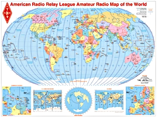Amateur Radio Map - ARRL Amateur Radio Map of the World ...
